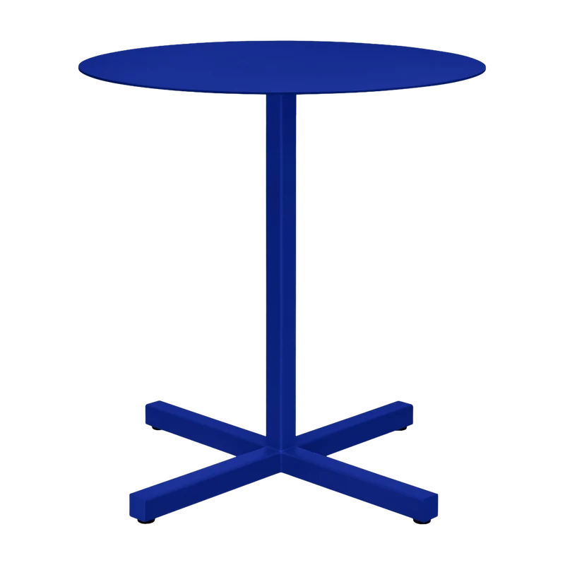 Table ronde en acier bleu outremer mat Chop - Hem