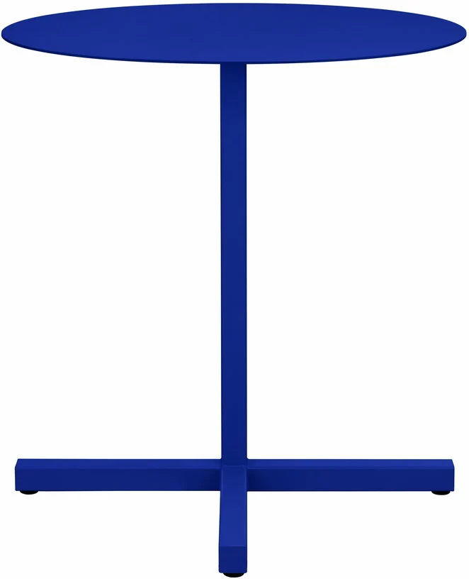 Table ronde en acier bleu outremer mat Chop - Hem