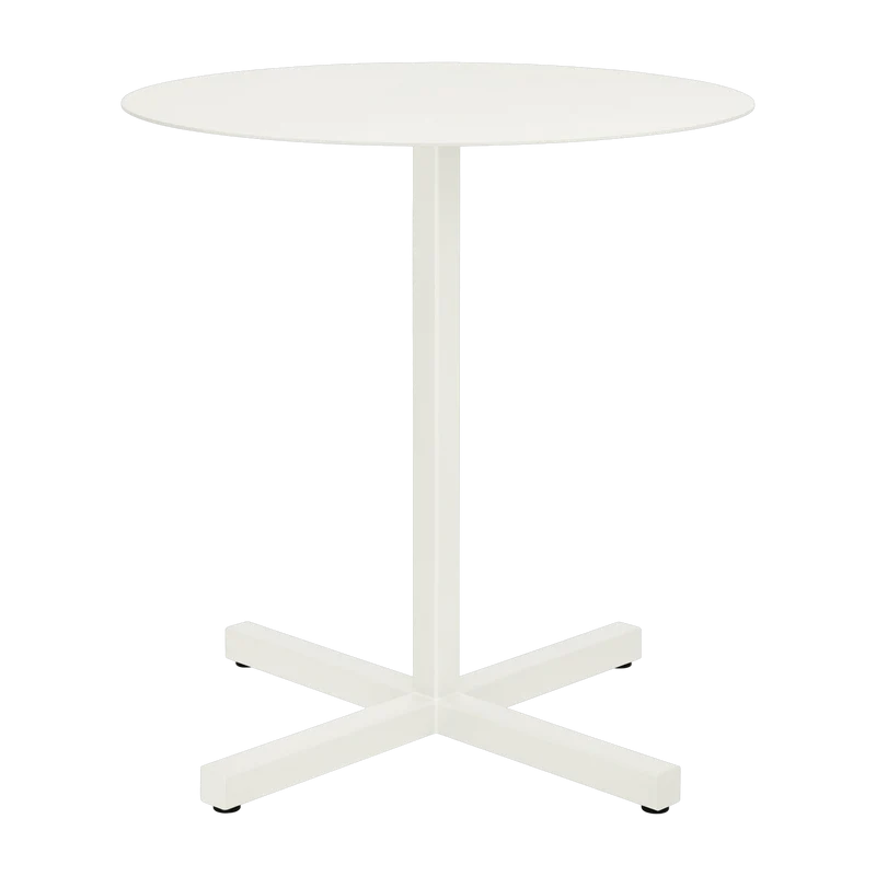 Table ronde en acier gris blanc mat Chop - Hem