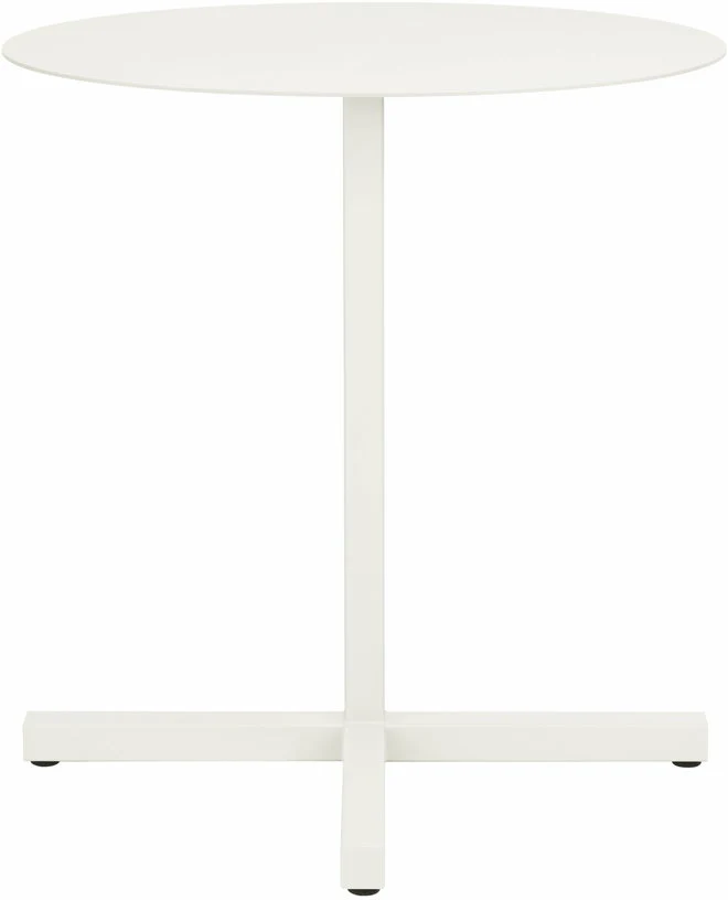 Table ronde en acier gris blanc mat Chop - Hem