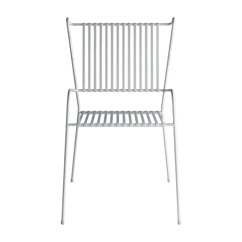 Chaise de jardin avec accoudoirs en acier blanc Capri - Cools Collection