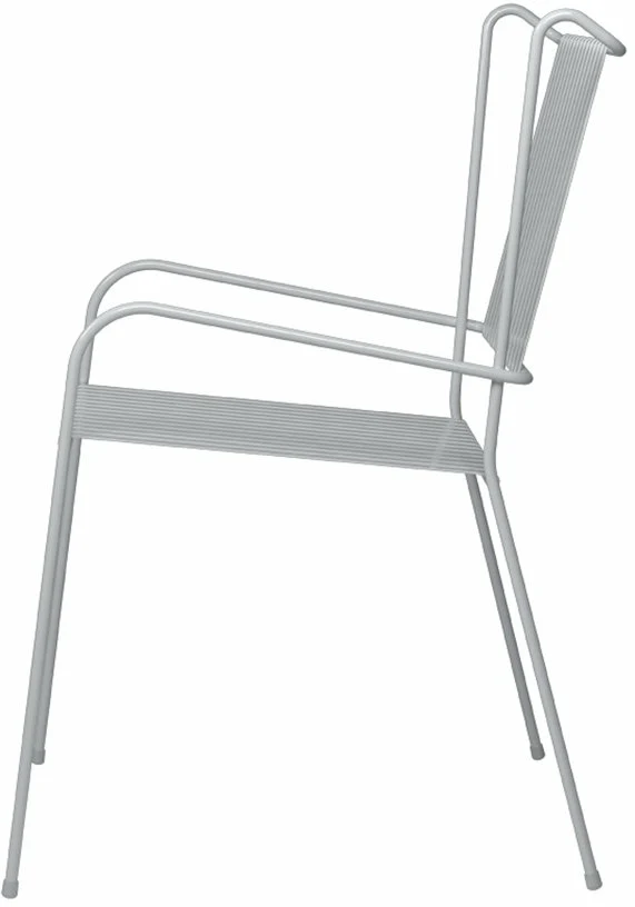 Chaise de jardin avec accoudoirs en acier blanc Capri - Cools Collection