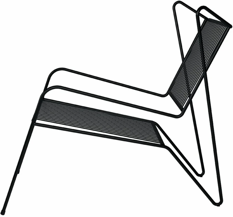 Chaise lounge en acier noir Capri Easy - Cools Collection