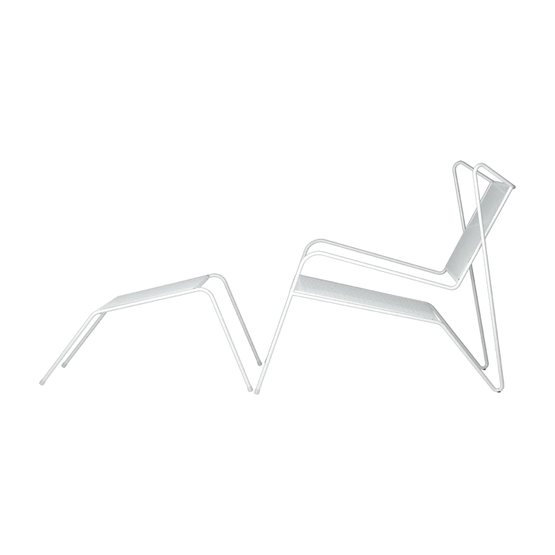 Chaise lounge avec repose pieds en acier blanc Capri Easy - Cools Collection