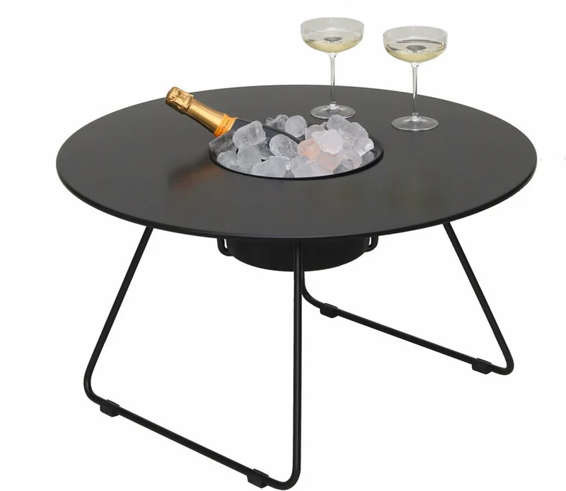 Table à cocktail ronde en acier noir 75 cm N'ice - Cools Collection