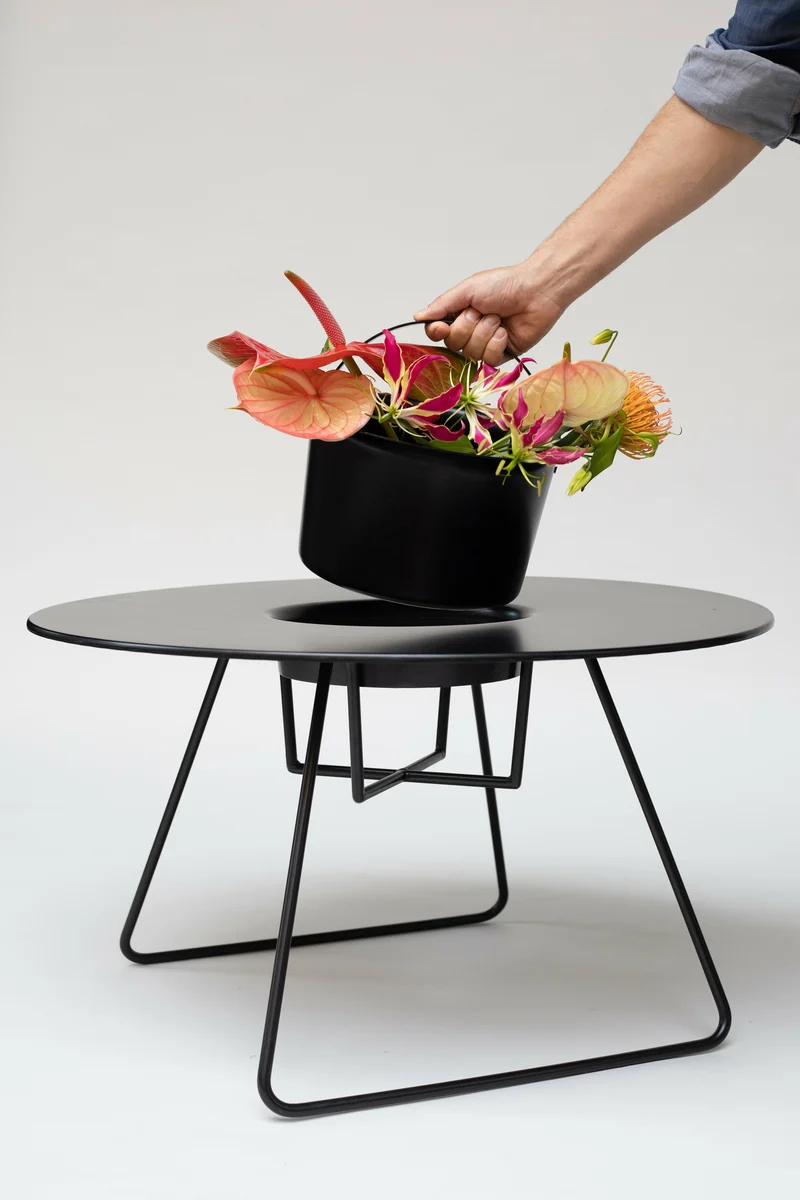 Table à cocktail ronde en acier noir 75 cm N'ice - Cools Collection