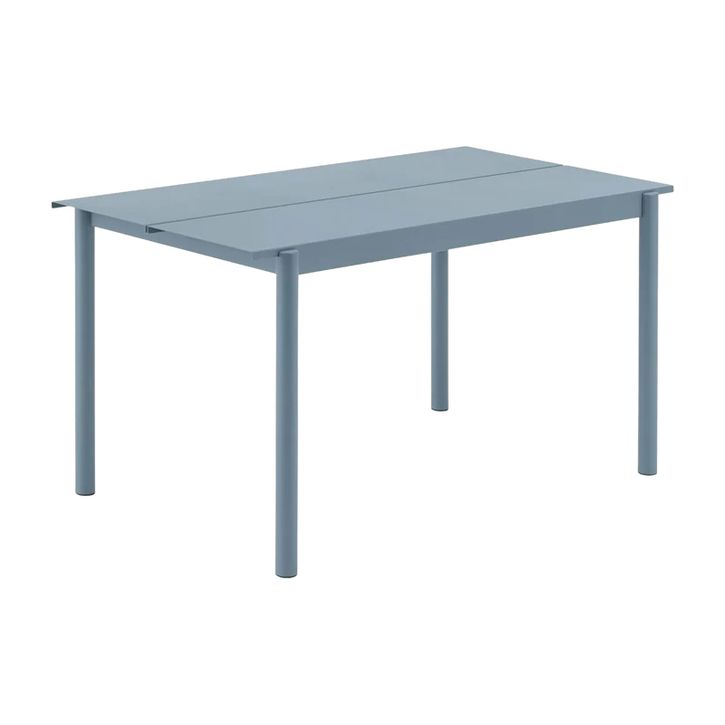 Table d'extérieur en acier bleu ciel 140 x 75 cm Linear - Muuto