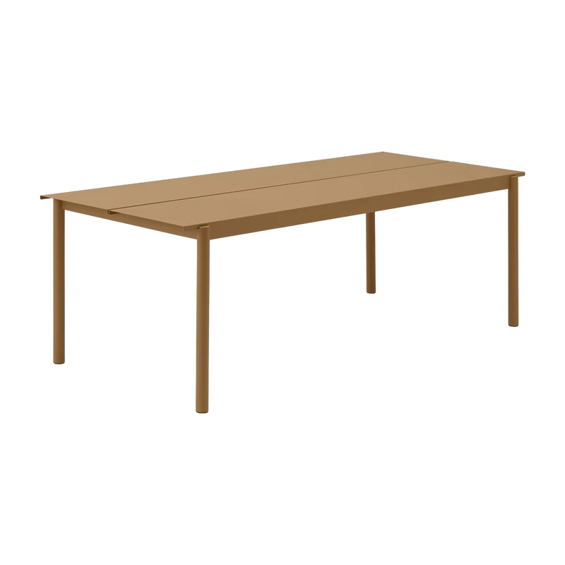 Table d'extérieur en acier orange 220 x 90 cm Linear - Muuto