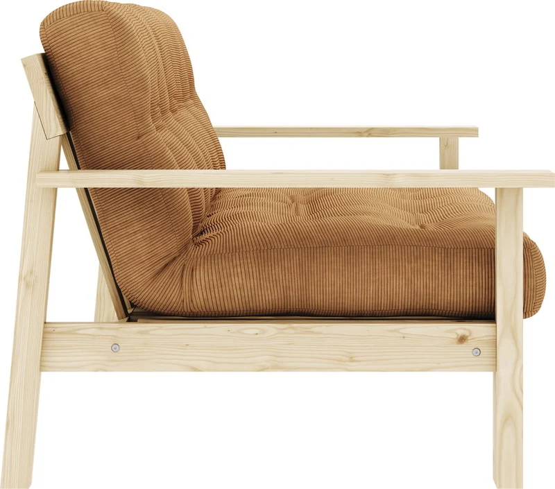 Canapé-lit en bois clair et tissu marron fudge Unwind - Karup Design