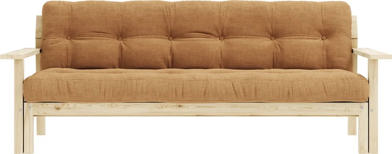 Canapé-lit en bois clair et tissu marron fudge Unwind - Karup Design