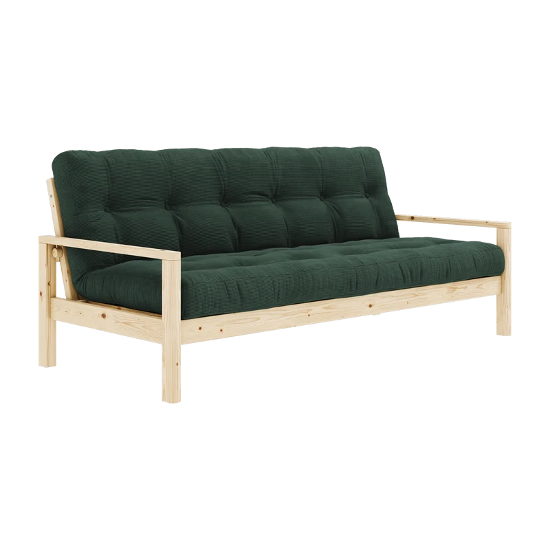 Canapé-lit en bois clair et velours côtelé seaweed Knob - Karup Design