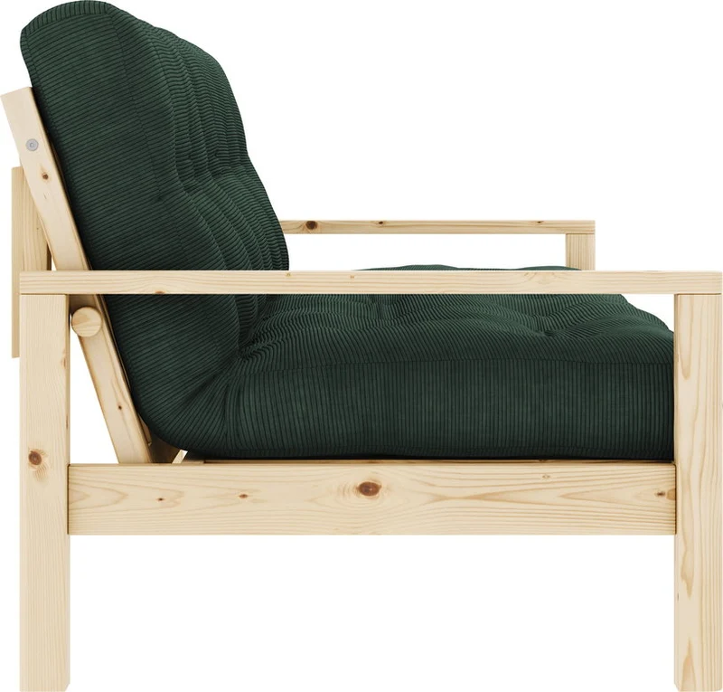 Canapé-lit en bois clair et velours côtelé seaweed Knob - Karup Design