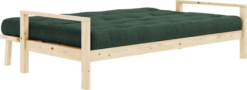 Canapé-lit en bois clair et velours côtelé seaweed Knob - Karup Design