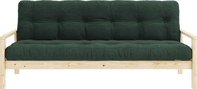 Canapé-lit en bois clair et velours côtelé seaweed Knob - Karup Design
