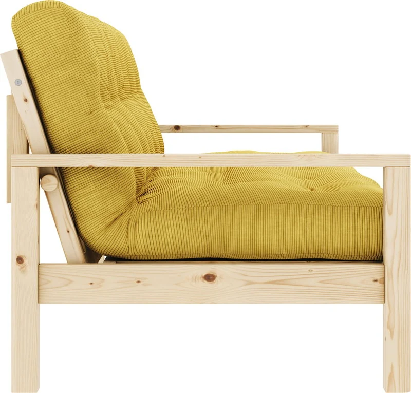 Canapé-lit en bois clair et velours côtelé honey Knob - Karup Design