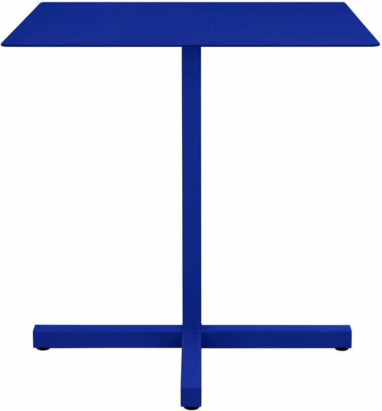 Table carrée en acier bleu outremer mat Chop - Hem