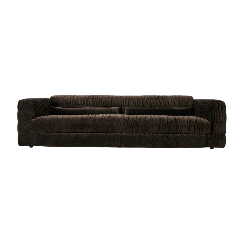Canapé en velours royal velvet espresso 274 cm Club Couch- HKliving