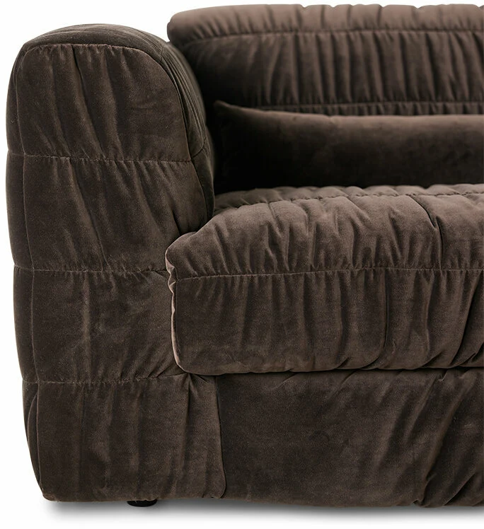 Canapé en velours royal velvet espresso 274 cm Club Couch- HKliving