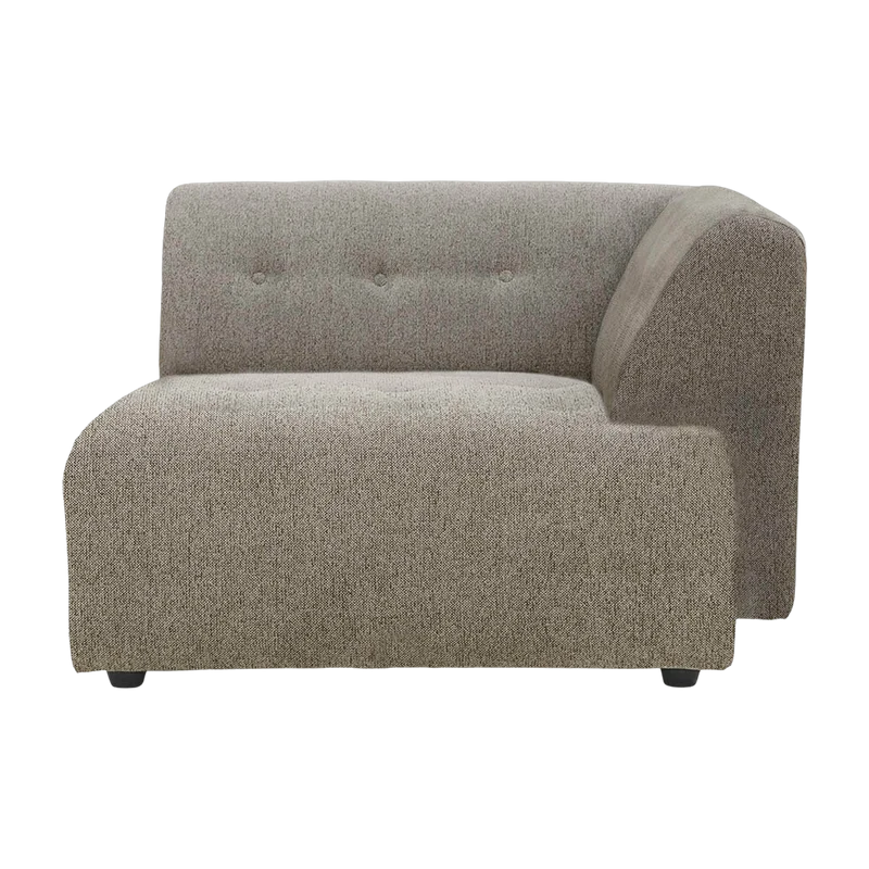 Méridienne d'angle droit en velours royal beige 97x118 cm Vint - HKliving
