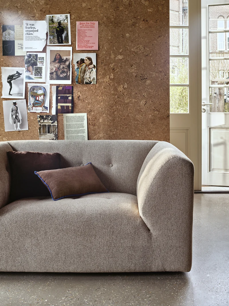 Module d'angle en velours royal beige 97x148cm Vint - HKliving