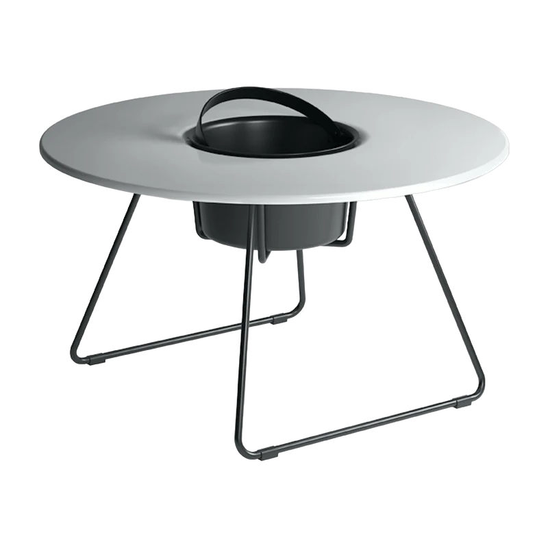 Table à cocktail ronde en acier noir et plateau blanc 75 cm N'ice - Cools Collection