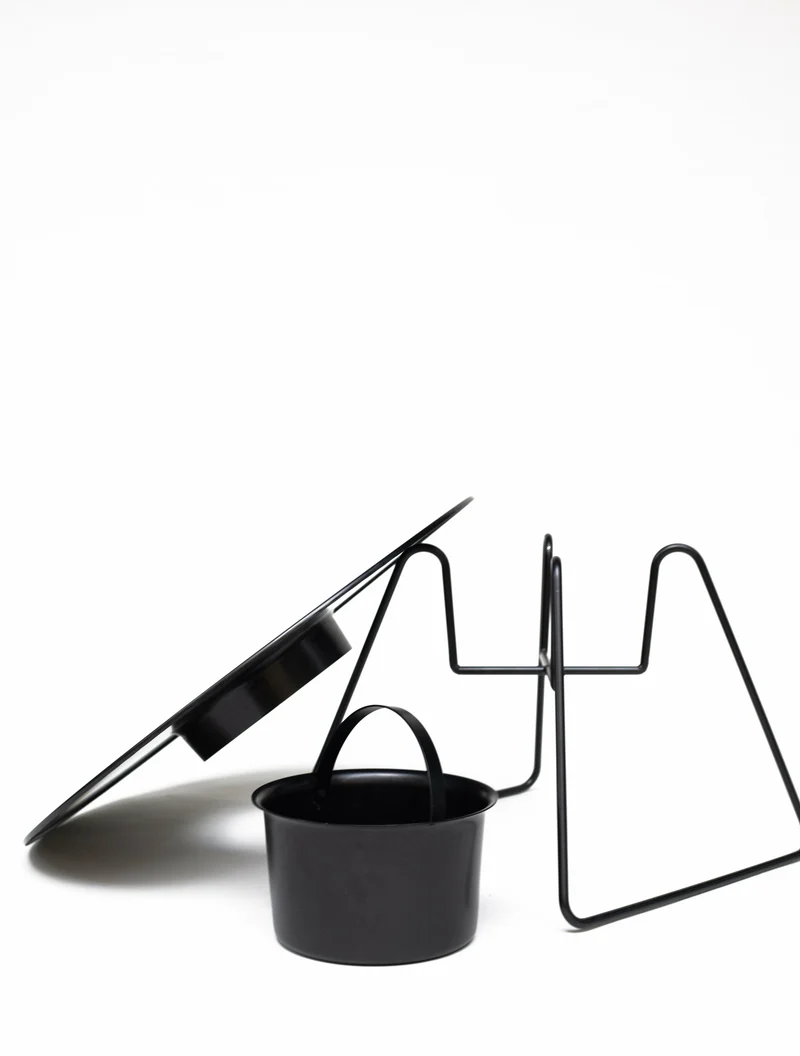 Table à cocktail ronde en acier noir et plateau blanc 75 cm N'ice - Cools Collection