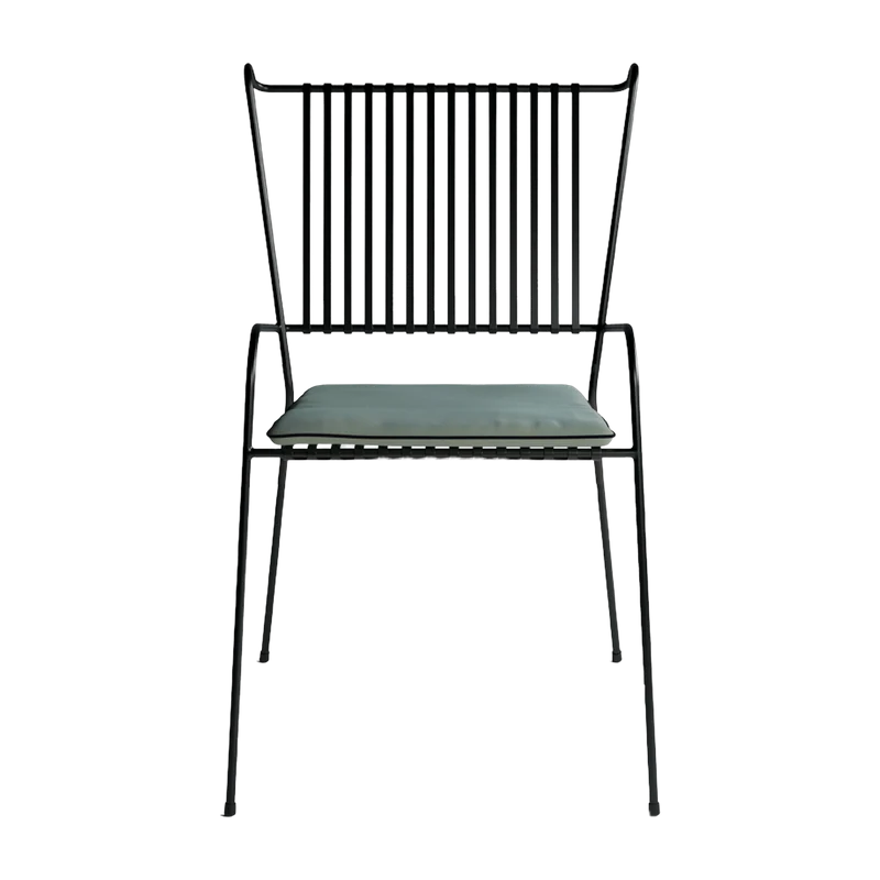 Chaise de jardin avec accoudoirs en acier noir et coussin opal Capri - Cools Collection