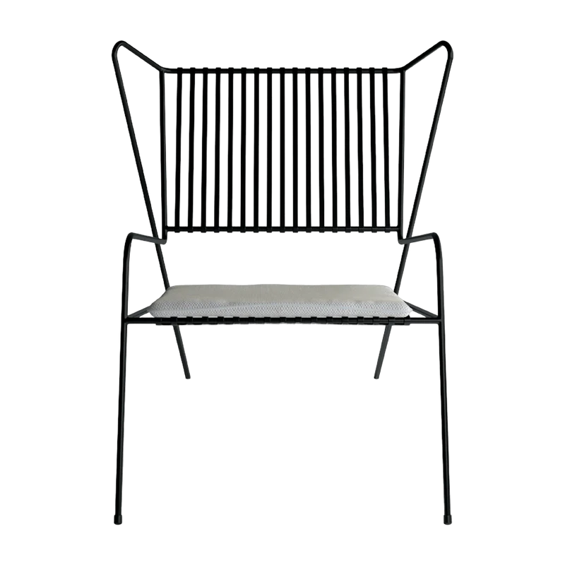 Chaise lounge en acier noir et coussin d'assise beige Capri Easy - Cools Collection