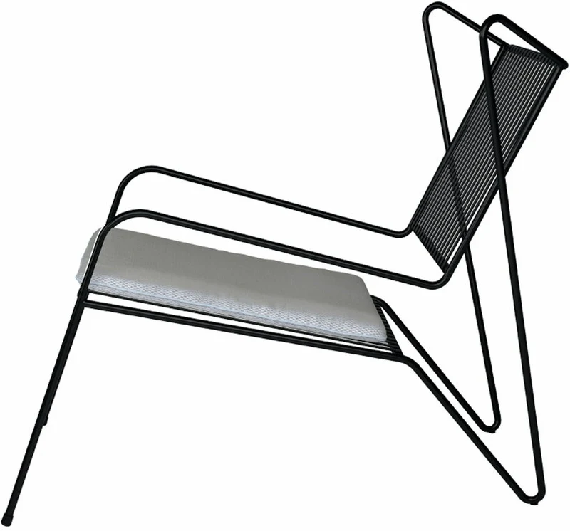 Chaise lounge en acier noir et coussin d'assise beige Capri Easy - Cools Collection