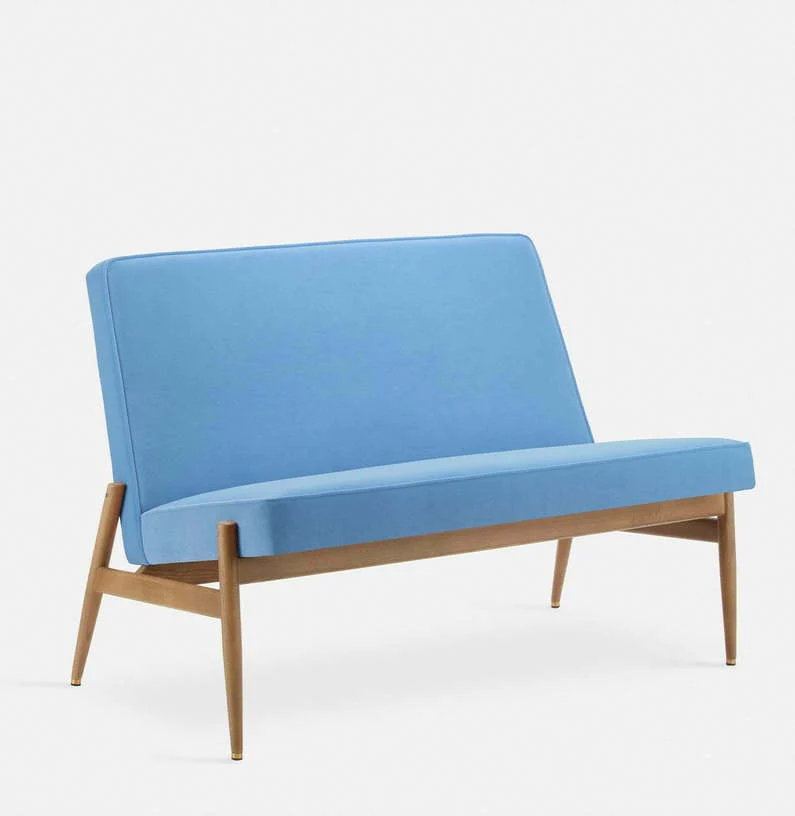 Canapé en velours vert bouteille et frêne foncé 112 cm Fox - 366 Concept
