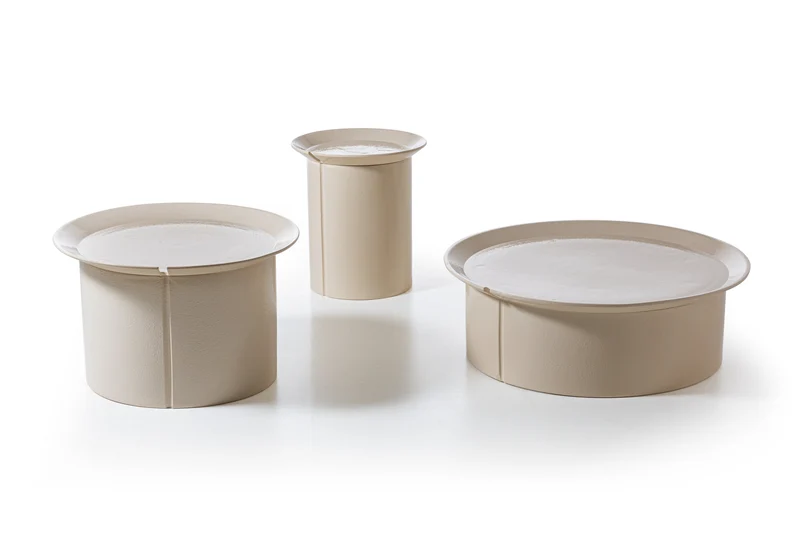 Table basse en millgres bleu Brise 46 - Gervasoni