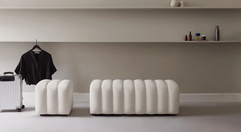 Pouf en tissu barnum bouclé 24 Studio - NORR11