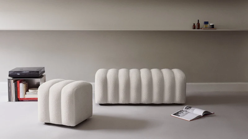 Banc en tissu barnum bouclé 24 Studio - NORR11