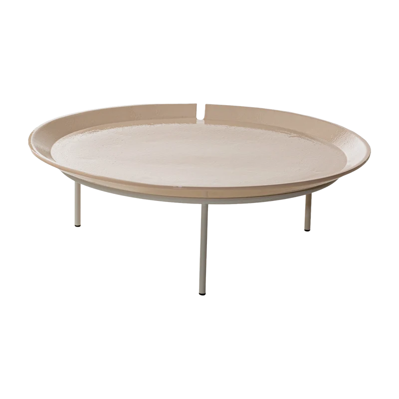 Table basse en millgres et acier crème Brise 56 - Gervasoni
