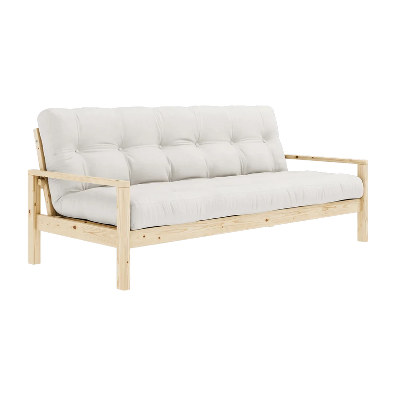 Canapé-lit en bois clair et tissu naturel Knob - Karup Design