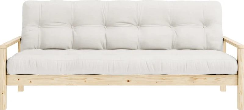 Canapé-lit en bois clair et tissu naturel Knob - Karup Design