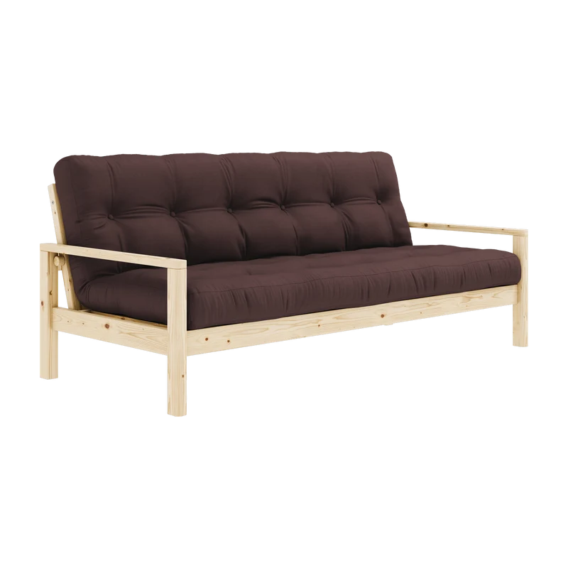 Canapé-lit en bois clair et tissu marron Knob - Karup Design