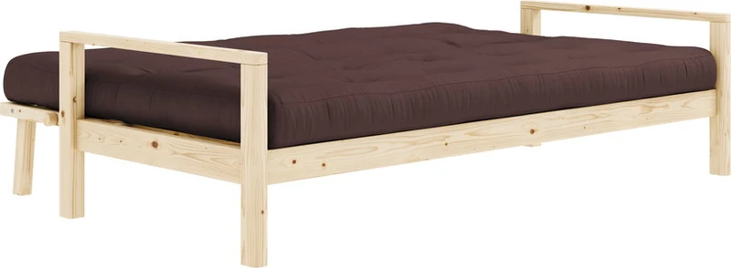 Canapé-lit en bois clair et tissu marron Knob - Karup Design