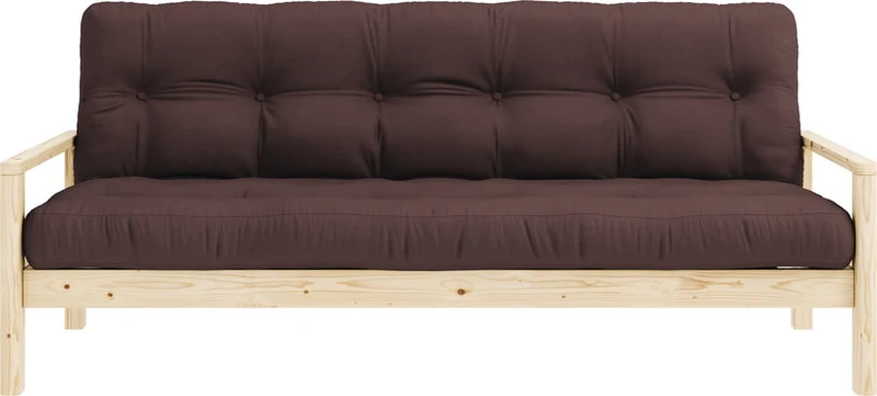 Canapé-lit en bois clair et tissu marron Knob - Karup Design