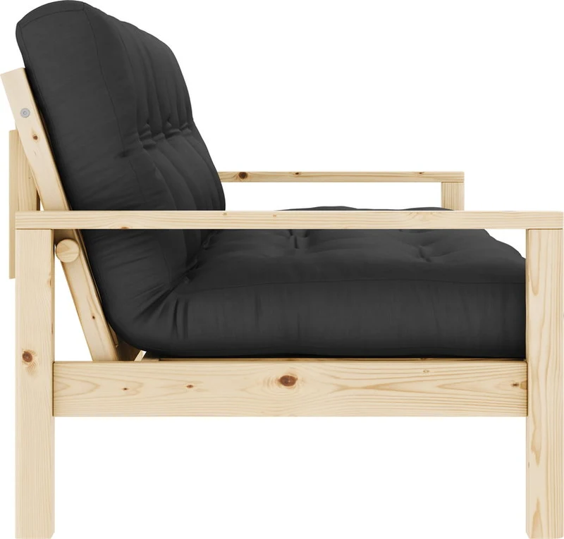 Canapé-lit en bois clair et tissu gris foncé Knob - Karup Design