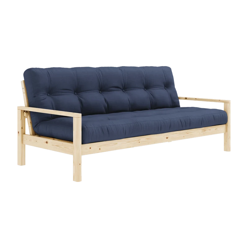 Canapé-lit en bois clair et tissu navy Knob - Karup Design
