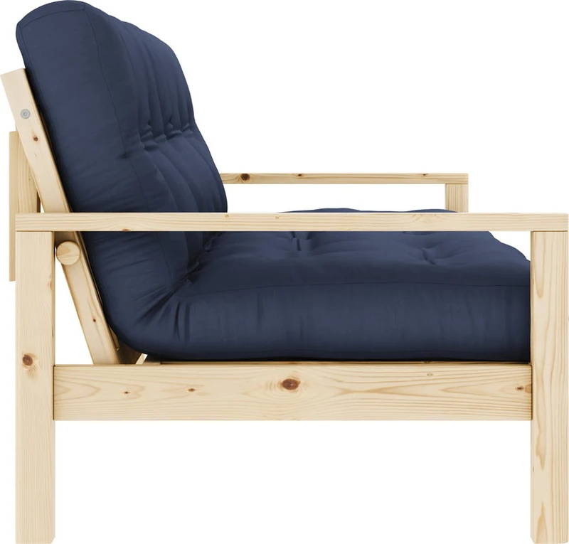 Canapé-lit en bois clair et tissu navy Knob - Karup Design