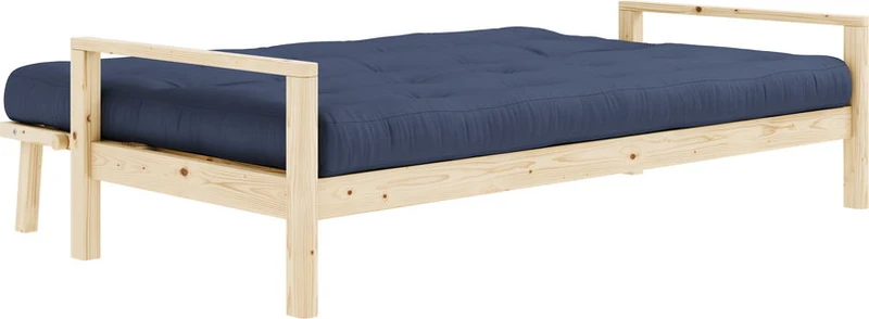 Canapé-lit en bois clair et tissu navy Knob - Karup Design