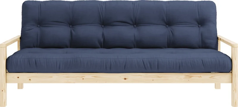 Canapé-lit en bois clair et tissu navy Knob - Karup Design
