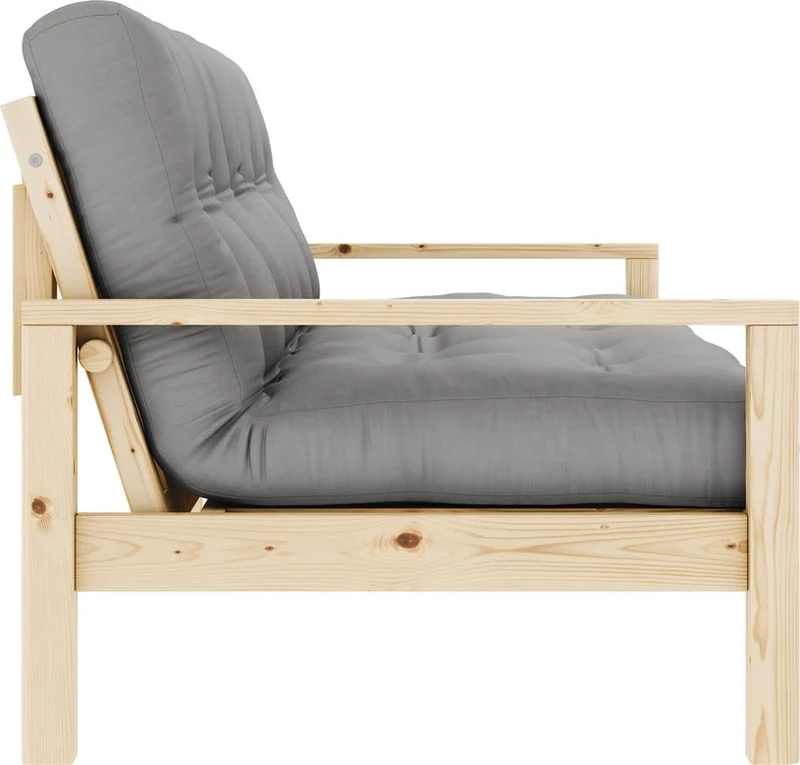 Canapé-lit en bois clair et tissu gris Knob - Karup Design
