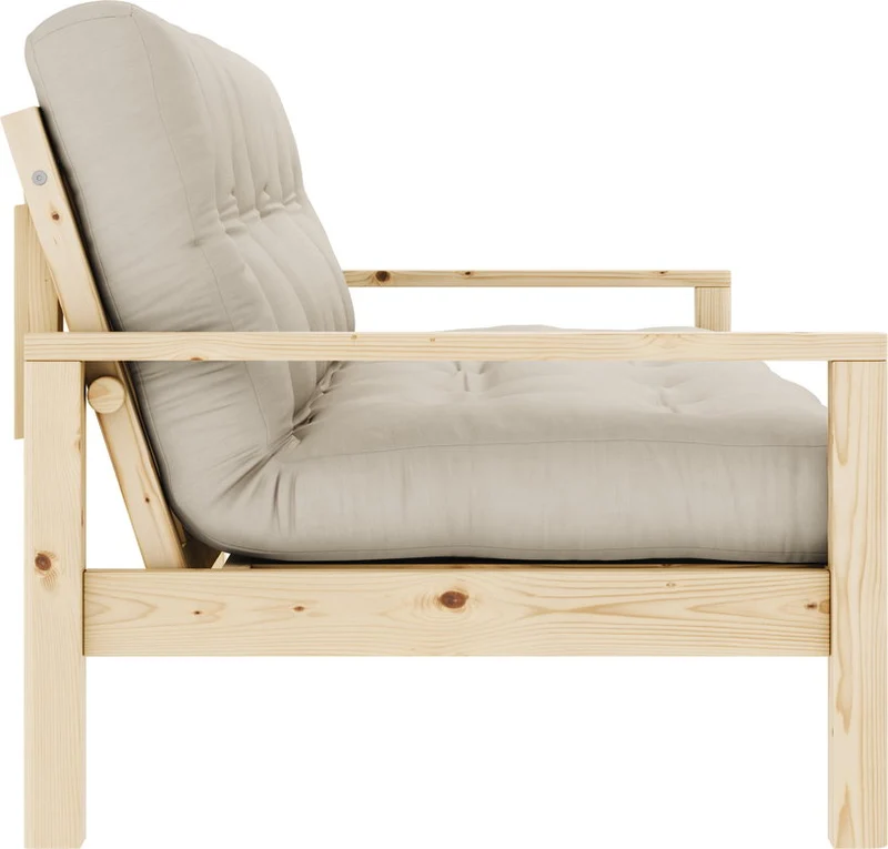 Canapé-lit en bois clair et tissu beige Knob - Karup Design