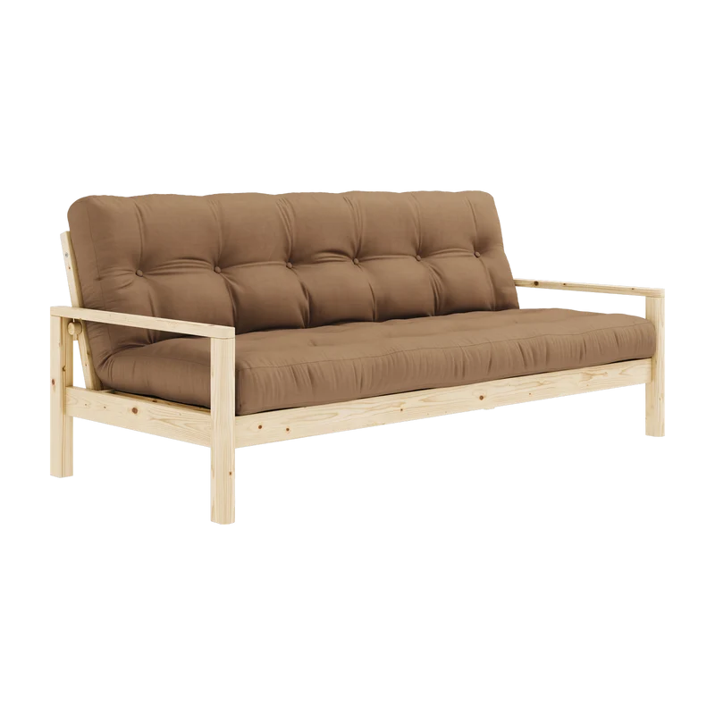 Canapé-lit en bois clair et tissu mocca Knob - Karup Design