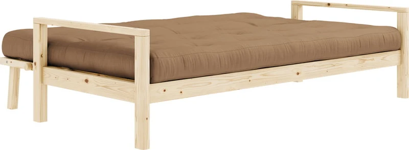 Canapé-lit en bois clair et tissu mocca Knob - Karup Design