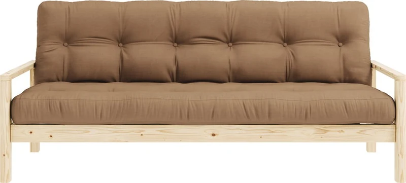 Canapé-lit en bois clair et tissu mocca Knob - Karup Design
