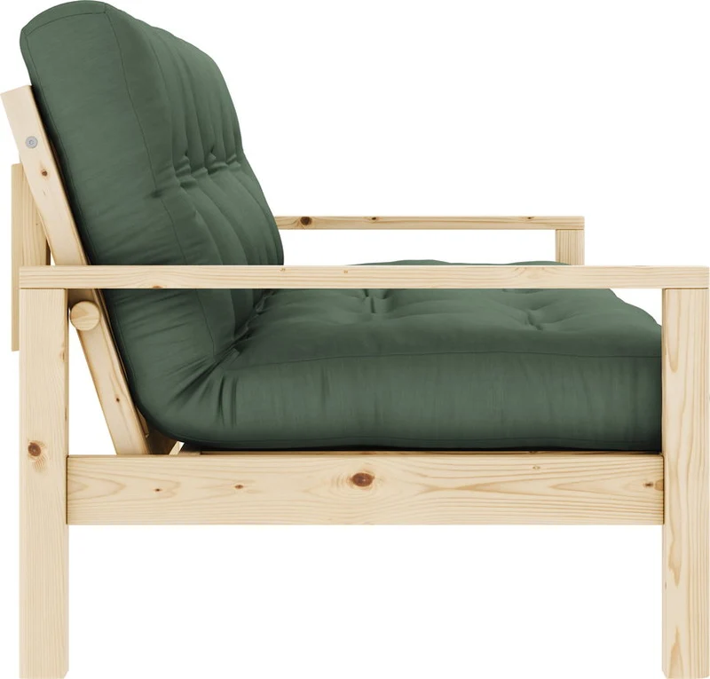 Canapé-lit en bois clair et tissu olive verte Knob - Karup Design